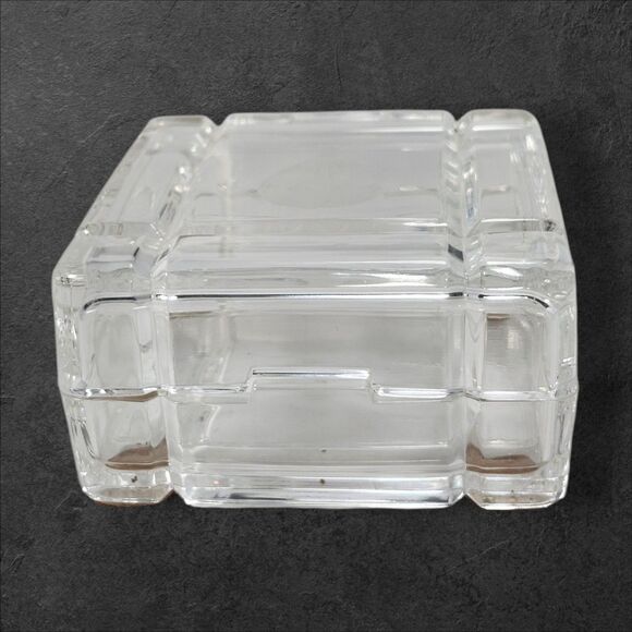 Vintage 1990 Career Expo Crystal Trinket Box Hot Air Balloon Etched Lid 3.75" - Picture 7 of 14